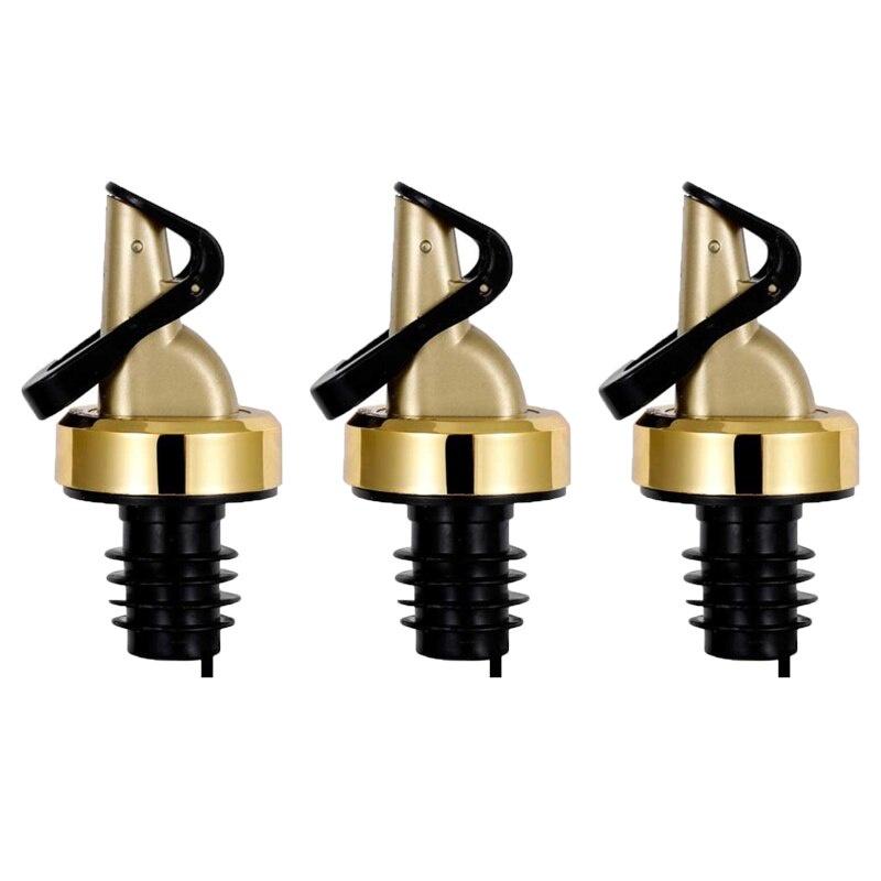 3Pcs Oil Bottle Stopper Seal Leak-proof Silicone Nozzle Sprayer Liquor Dispenser Wine Pourer Flip Top Stopper Kitchen Bar Tools