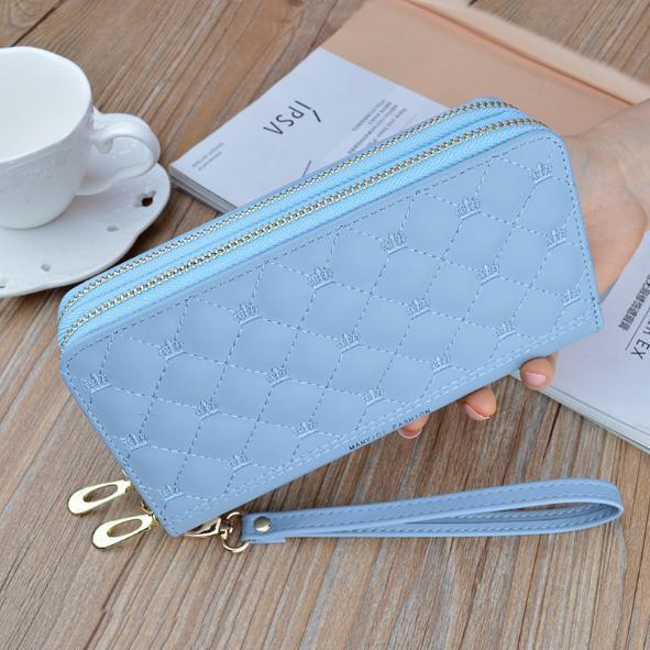 Ví nữ cầm tay hai khóa kéo trần trám VTT126 Danfashion