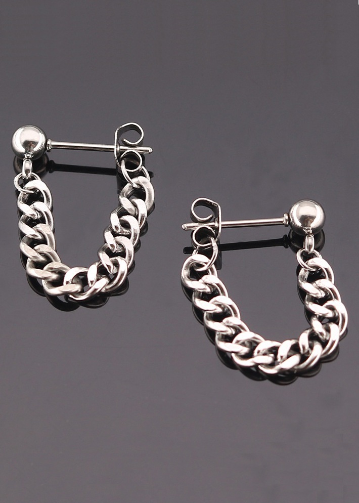 Bông tai nam sợi mắt xích