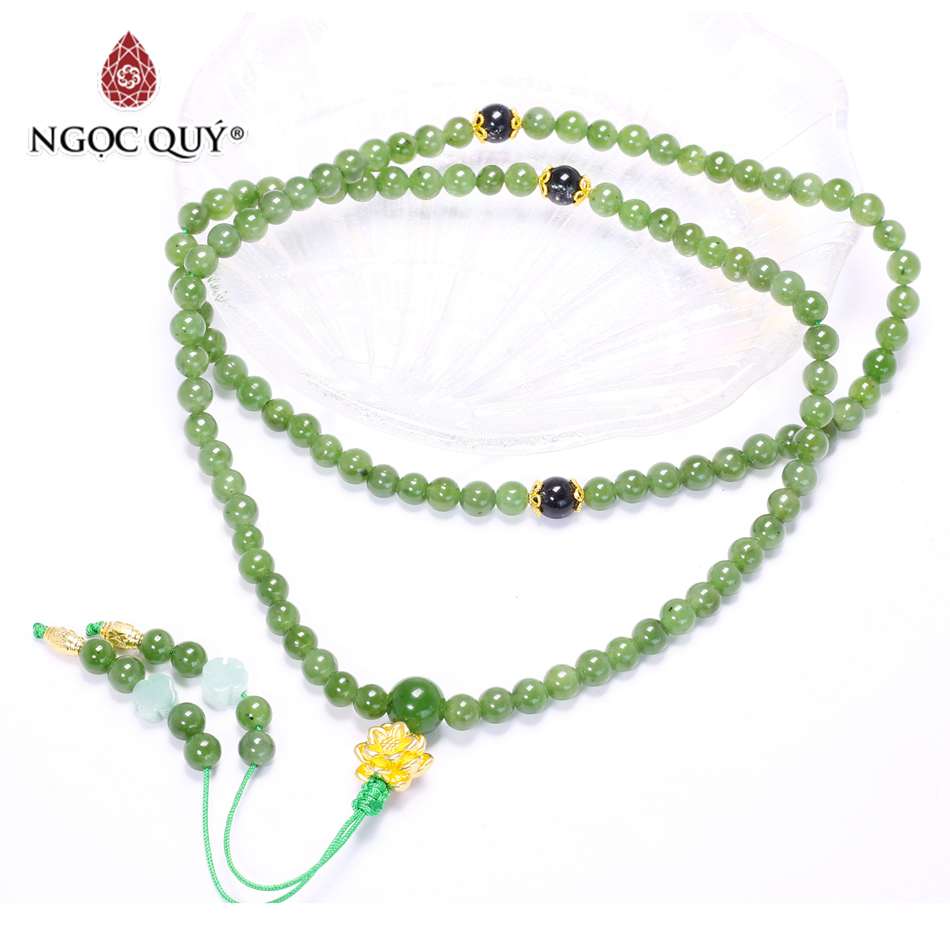 Chuỗi 108 hạt ngọc bích mệnh hỏa, thổ - Ngọc Quý Gemstones