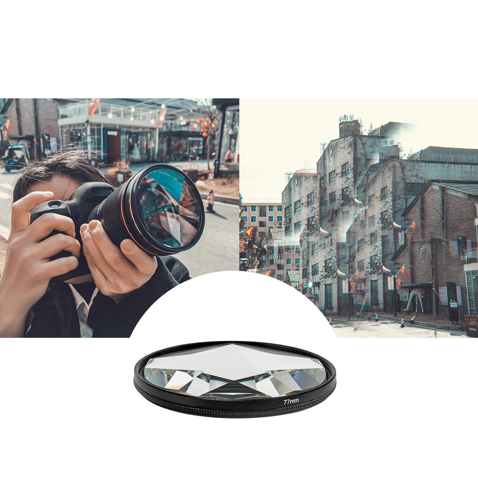 77mm Handheld Round Pentacle Kaleidoscope Glass Prism Camera Glass Filter