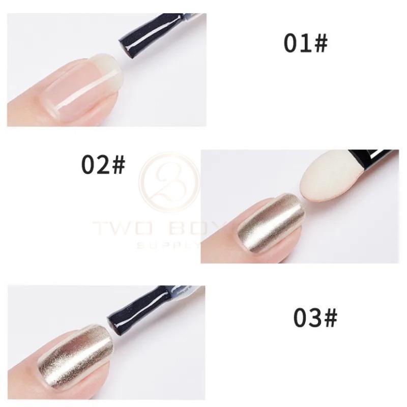 Set bột tráng gương nail 6 màu óng ánh - Nhũ trang trí móng nhiều màu (tặng kèm 6 cọ chà tráng gương)