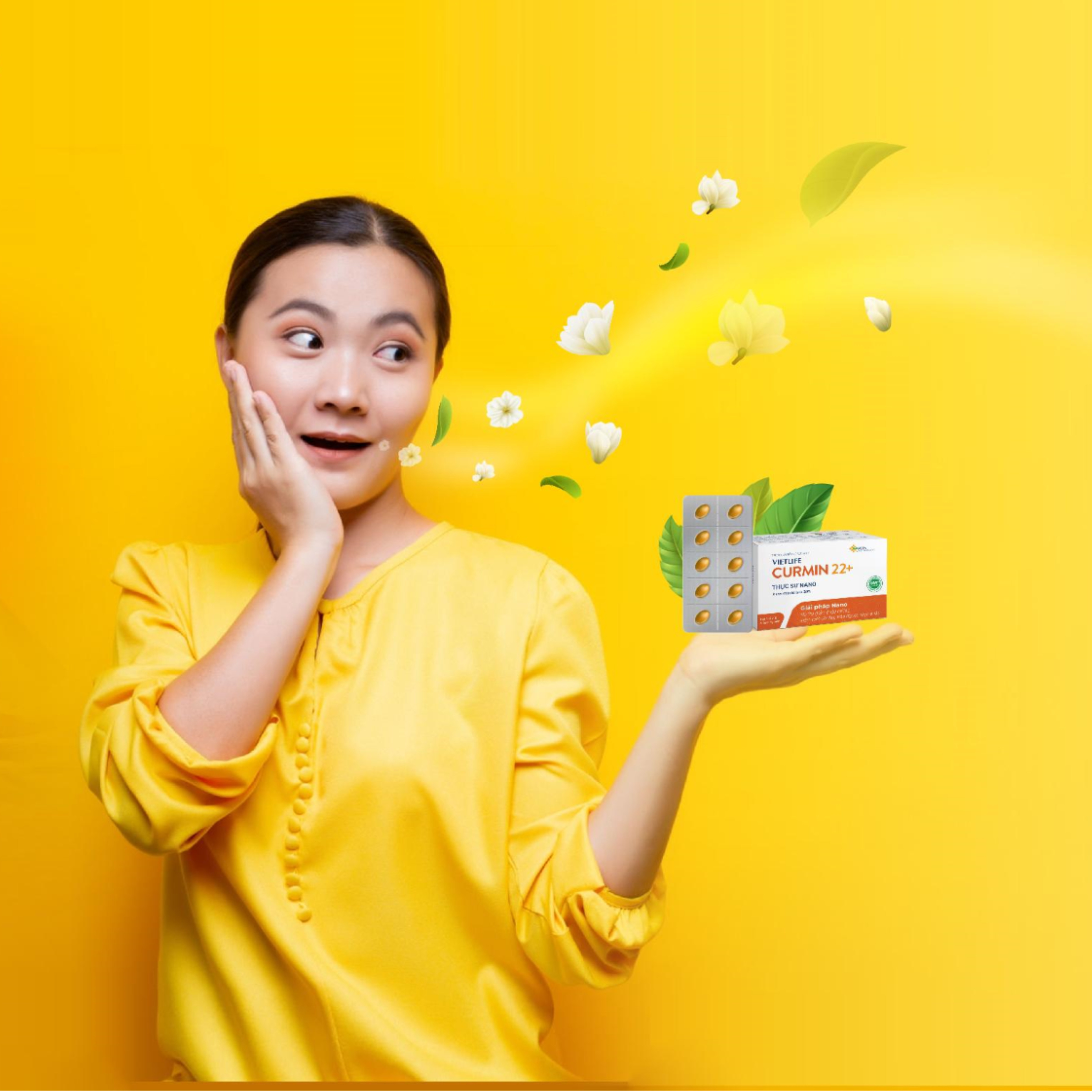 Vietlife Curmin 22+ - Nano nghệ - Sản phẩm chuyên biệt dành cho Loét dạ dày, trào ngược dạ dày thực quản, đau dạ dày - Bào chế công nghệ Nano Xanh thế hệ 3 - Vietlife Nano
