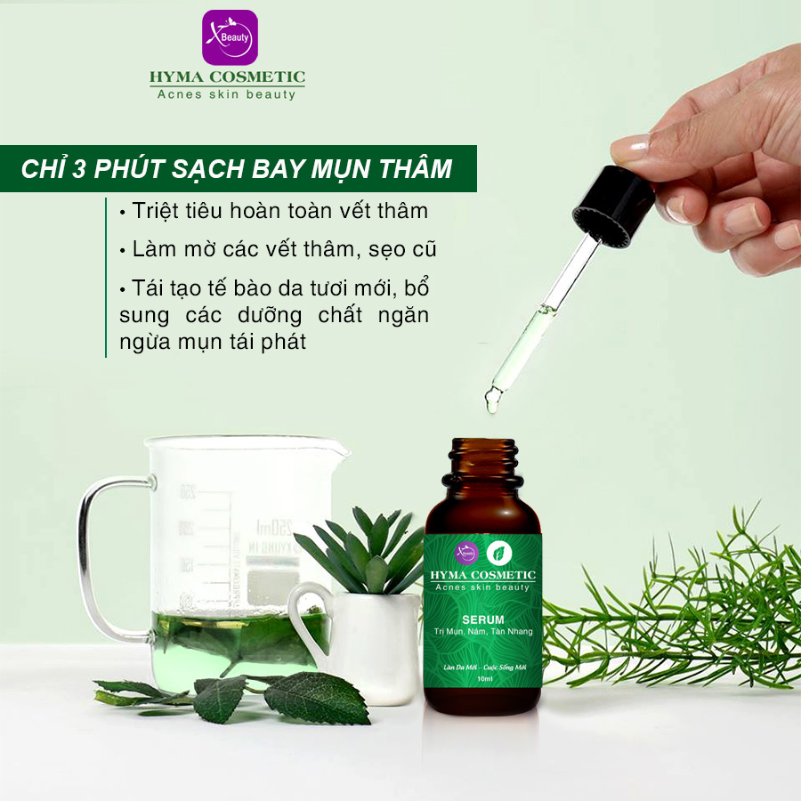 Serum ngừa mụn nám sẹo thâm rỗ tàn nhang XBeauty Hyma Acnes. Dòng kem ngăn ngừa mụn thâm sẹo rỗ