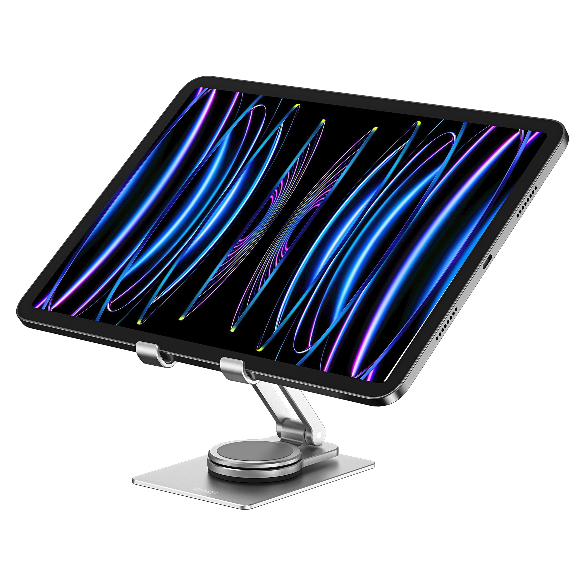 Kệ Wiwu Desktop Rotation Stand Zm107 Cho Điện Thoại, Ipad Làm Bằng Nhôm Nguyên Khối, Xoay 360 Độ, Có Thể Gập Lại - Hàng Chính Hãng