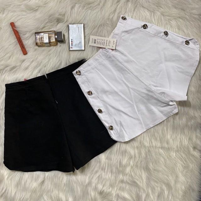 Quần short kaki lưng cao đóng nút 2 bên - Hàng Có Sẵn Đẹp