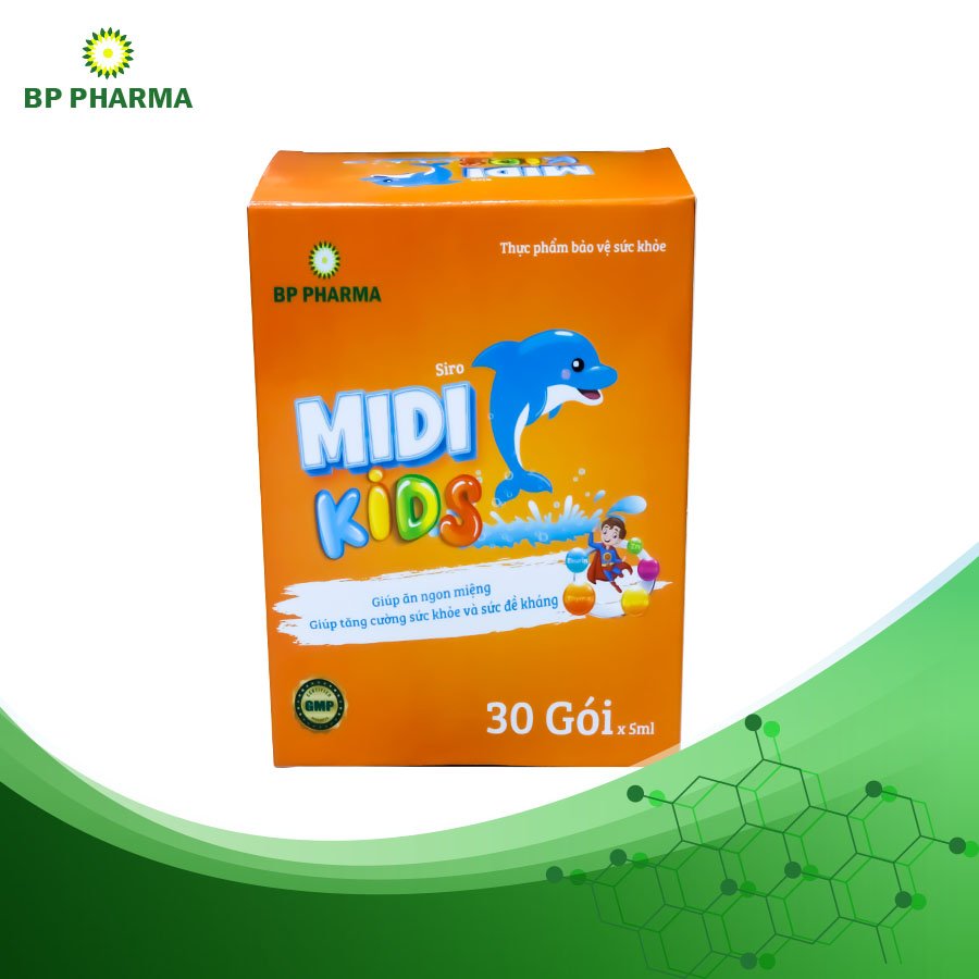 Siro MIDI KIDs Bổ Sung Vitamine, Khoáng Chất, Acid Amin, Giúp Ăn Ngon Tăng Cường Sức Đề Kháng (Hộp 30 Gói)