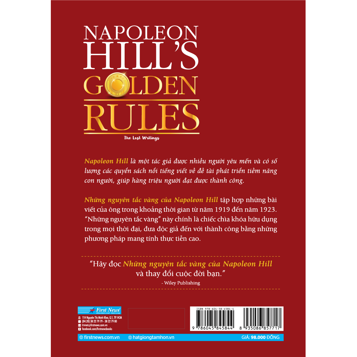 Những Nguyên Tắc Vàng Của NAPOLEON HILL (Tái bản)