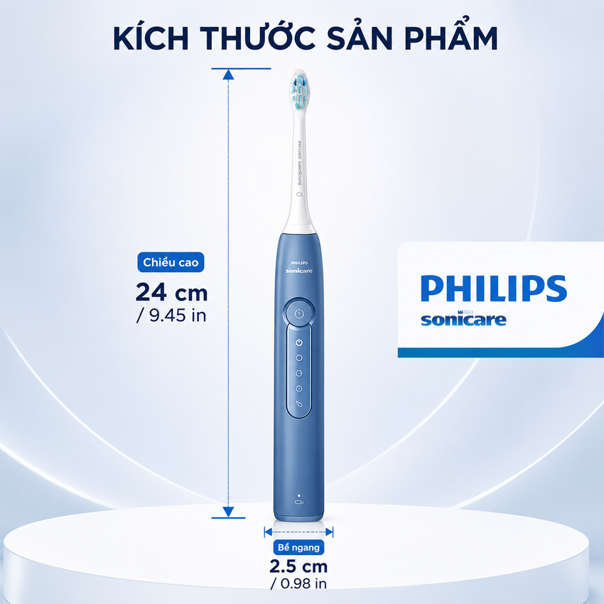 Bàn chải đánh răng điện Sonicare ProtectiveClean serial 5300 thương hiệu Hà Lan cao cấp Philips HX5181 - Hàng nhập khẩu