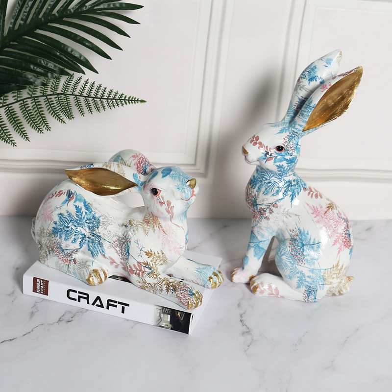 Tượng Thỏ Sắc Màu - Thỏ Phục Sinh - Trang Trí Sân Vườn, Để Bàn, Luxury