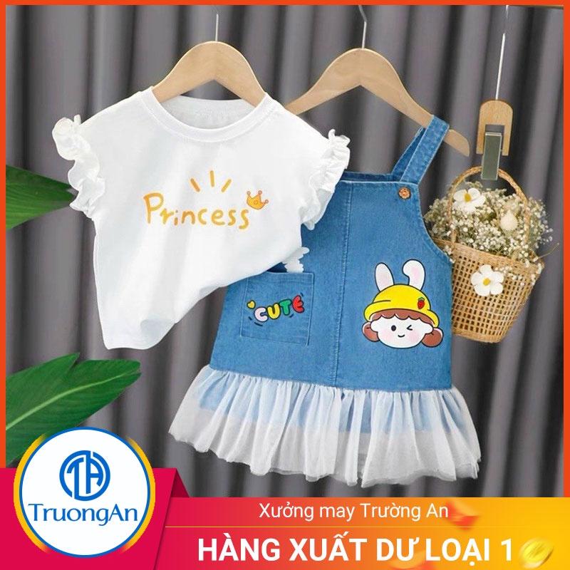 Bộ áo, váy bé gái Princess cao cấp cotton