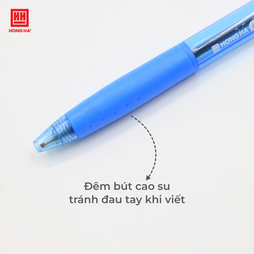 Bút Semi-gel Hồng Hà dạng bấm đầu ngòi 0.5mm cho nét viết êm, trơn - 2469