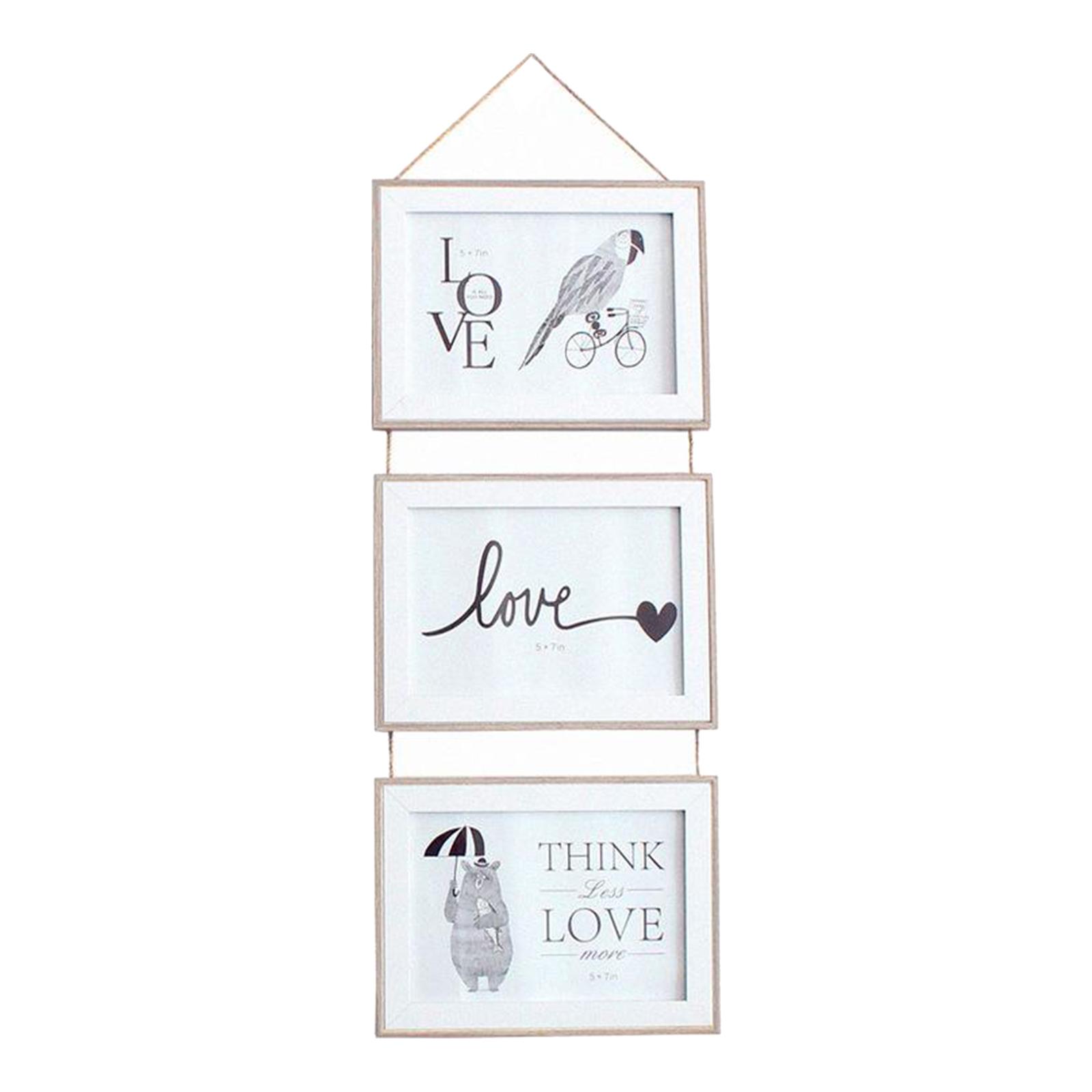 3x 4x6 inch / 5x7 inch Picture Frames for Wall Hanging 6 inch  wood color