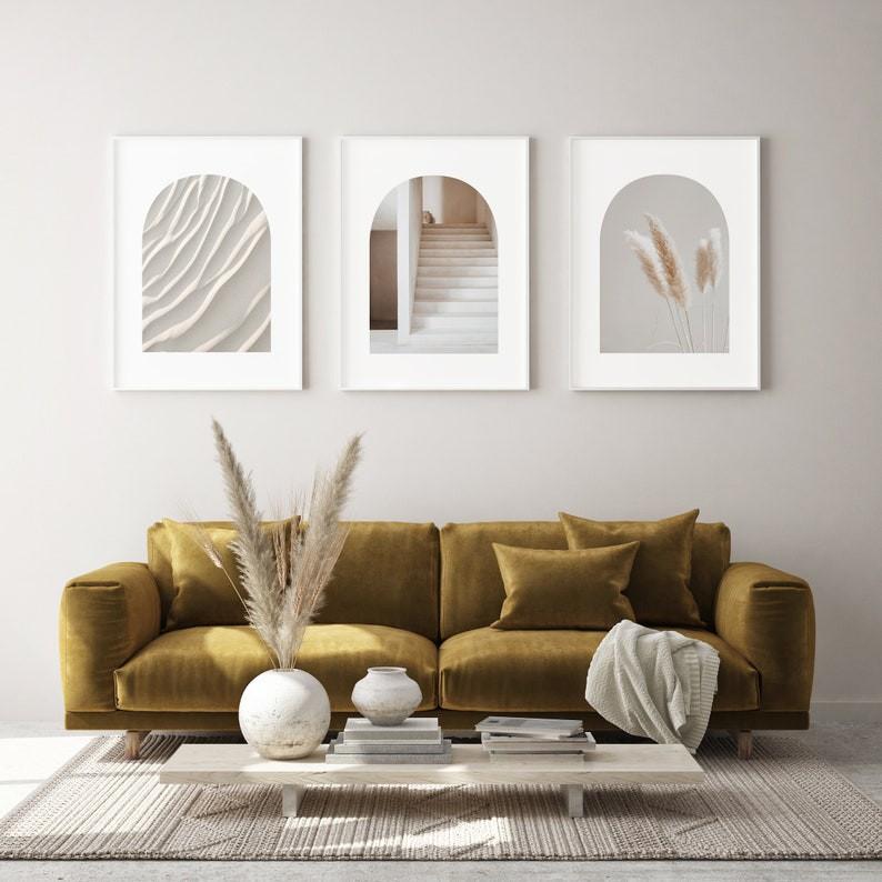 Bộ 3 tranh treo tường ô cửa scandinavi có đinh tặng kèm