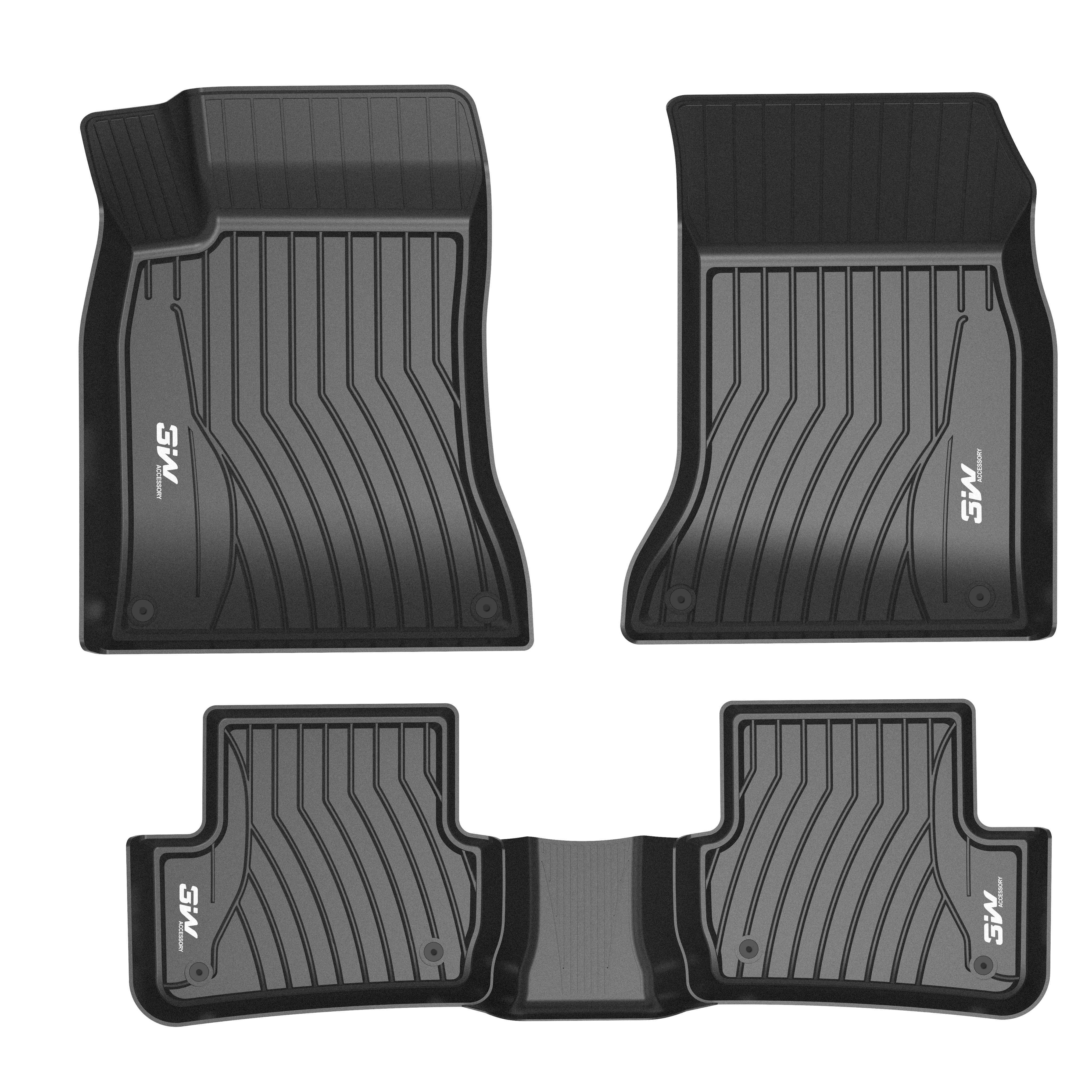 Thảm lót sàn xe ô tô dành cho Mercedes GLB 2020- Nhãn hiệu Macsim 3W chất liệu nhựa TPE đúc khuôn cao cấp - màu đen
