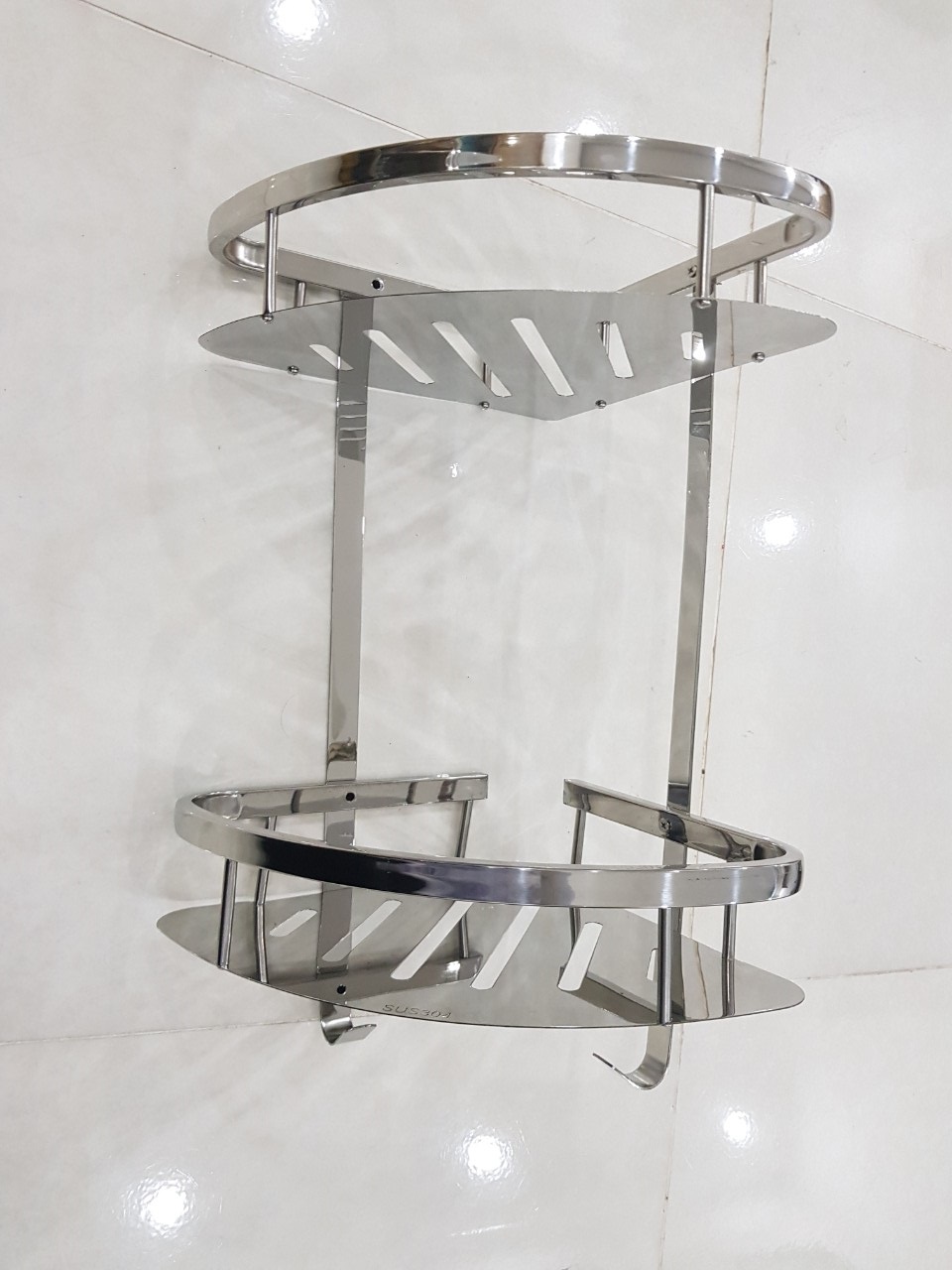 Kệ góc nhà tắm, giá để đồ nhà tắm INOX 304 cao cấp treo tường