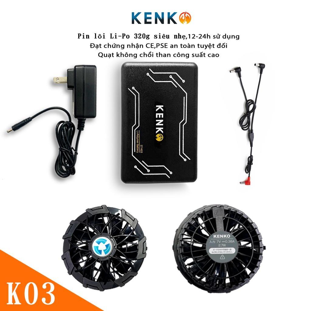 Áo điều hòa KENKO K03 pin 20000mah kèm đá khô bảo hành 12 tháng