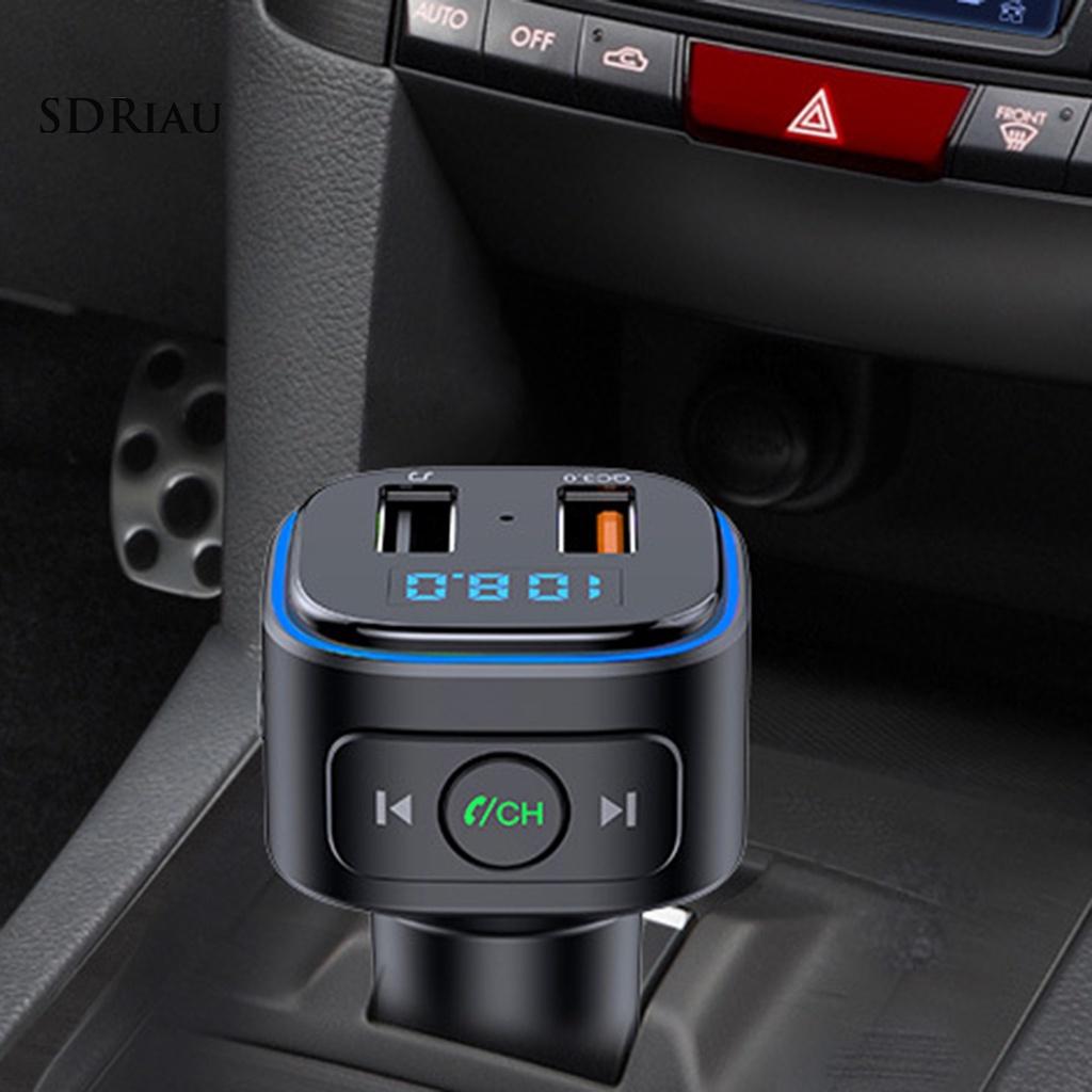*QCDZ* T46 FM Transmitter QC3.0 Dual USB Black Noise Reduction MP3 Player Car Charger for Auto