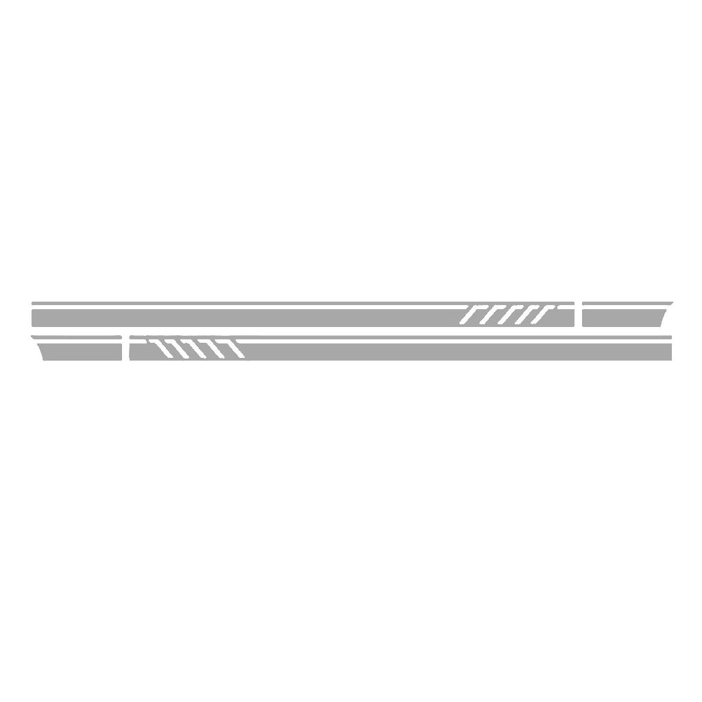 2PCS 220*11.5cm Stripe Graphics Car Both Side Body Vinyl Decal Sticker Black