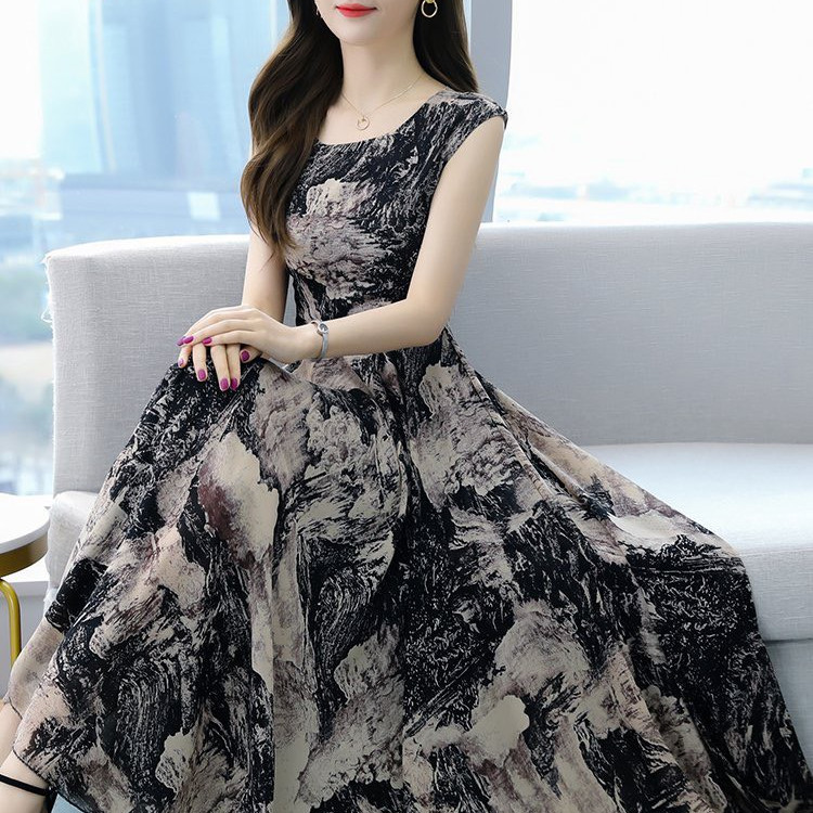 ĐẦM MAXI HỌA TIẾT PHỐI MÀU CAO CẤP - SD1008