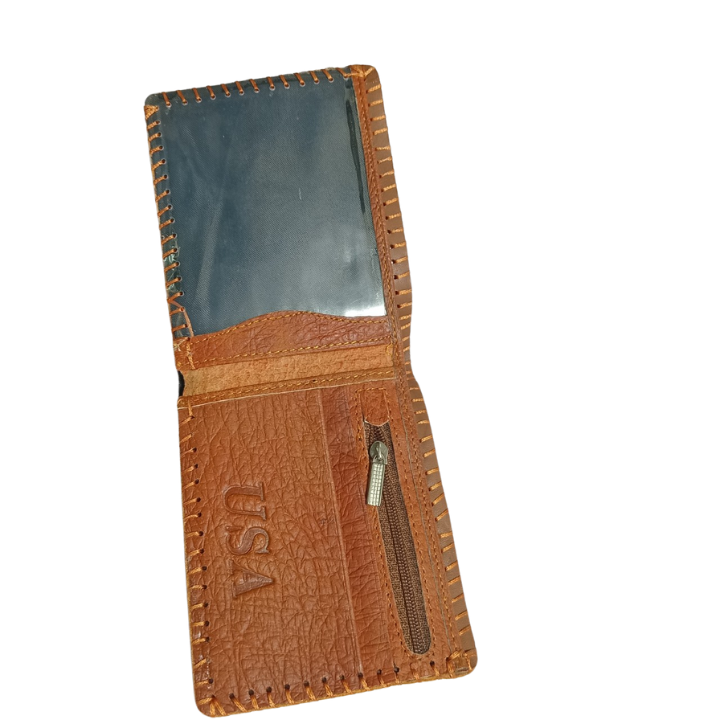 Ví bóp nam da bò thật 100% khâu viền
