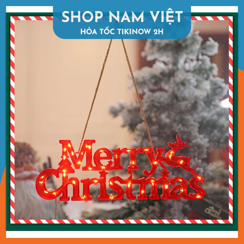 Đèn LED Chữ Merry Christmas Treo Cây Thông, Trang Trí Giáng Sinh, Noel - Chính Hãng NAVIVU