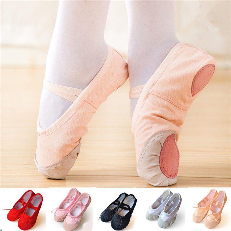 Giày múa ballet vải canvas, mũi bọc da cho NGƯỜI LỚN (Size 35-43)