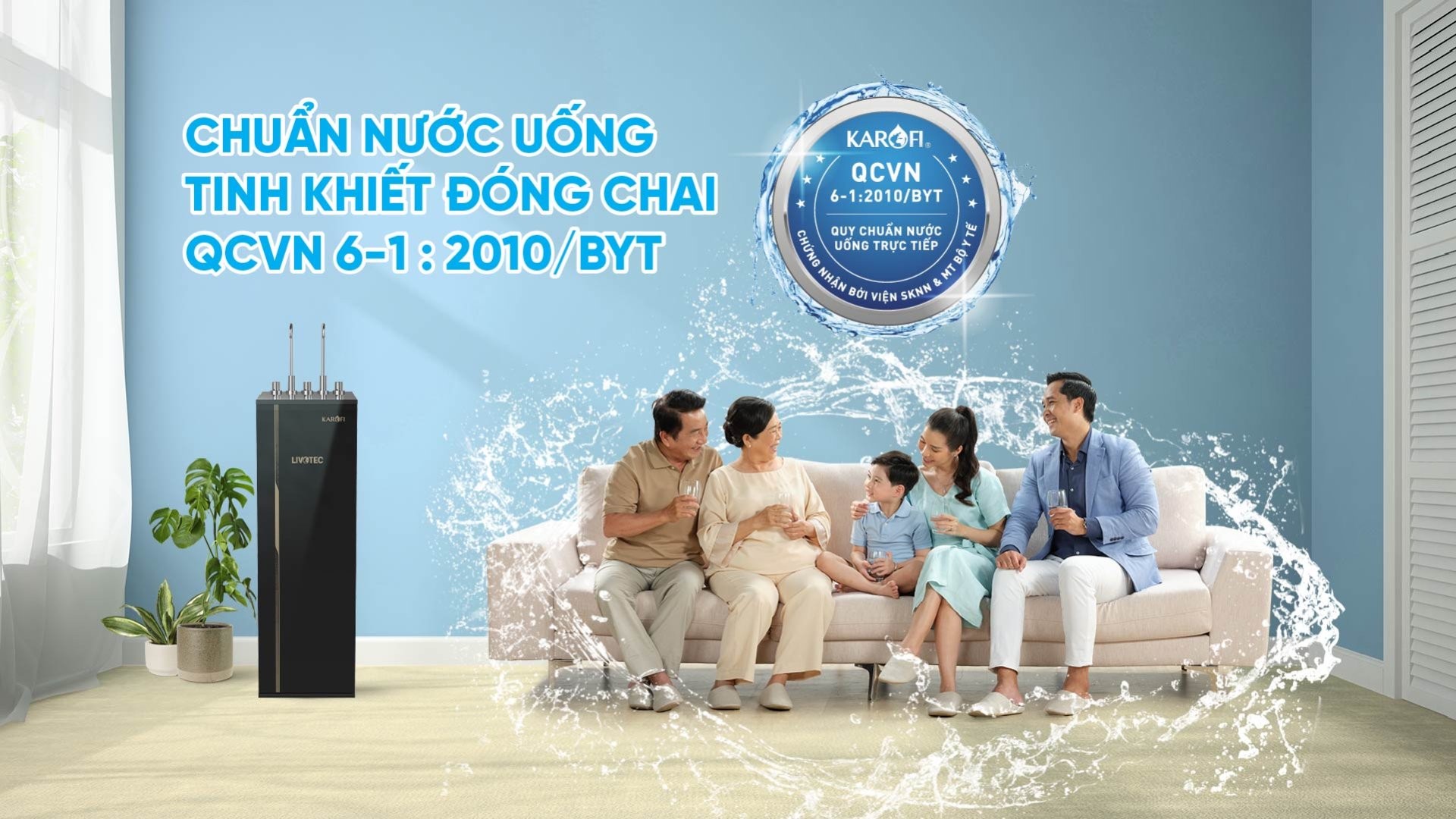Máy lọc nước nóng lạnh 10 lõi Karofi Livotec 616 - Hàng chính hãng