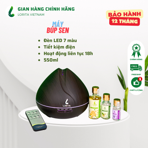 Máy xông tinh dầu siêu âm công nghệ hiện đại  - Chế độ phun mạnh - Khuếch tán tinh dầu trong không gian rộng - Hoạt động liên tục 18h