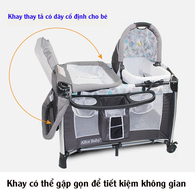 Giường cũi, nôi 4 in1 đa năng cho trẻ sơ sinh Alfor Baby