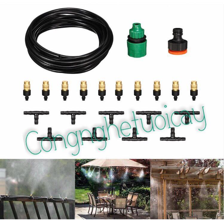 Bộ KIT Phun Sương Tưới Cây Tự Động gồm 25Béc Bằng Đồng Cao Cấp kèm 40m Dây và đầy đủ phụ kiện