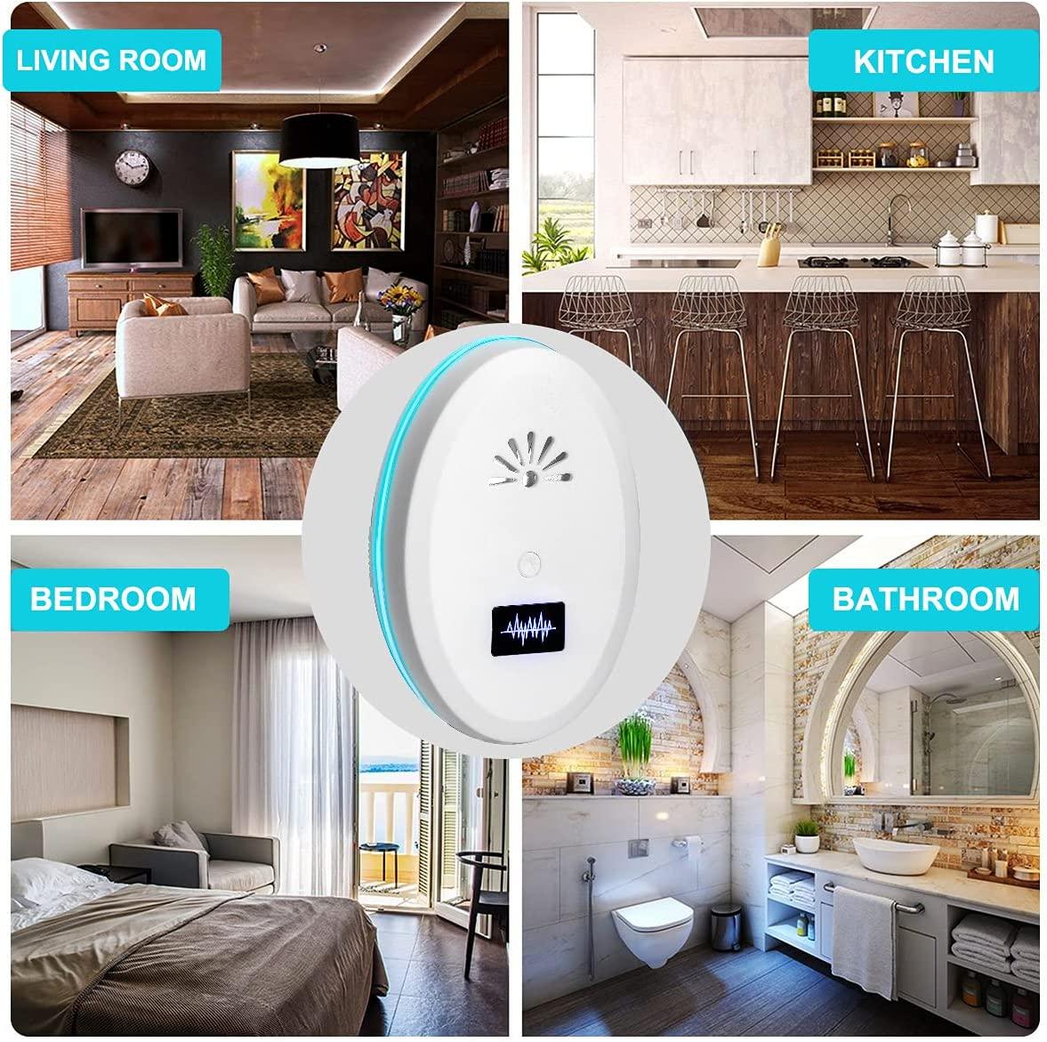 Máy đuổi côn trùng bằng sóng siêu âm, Máy đuổi chuột chống côn trùng điện tử 4 gói