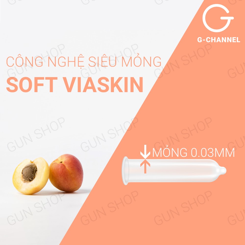 [Hộp 4 cái] Bao cao su Nakanishi - Siêu mỏng 0.03mm - Hương đào