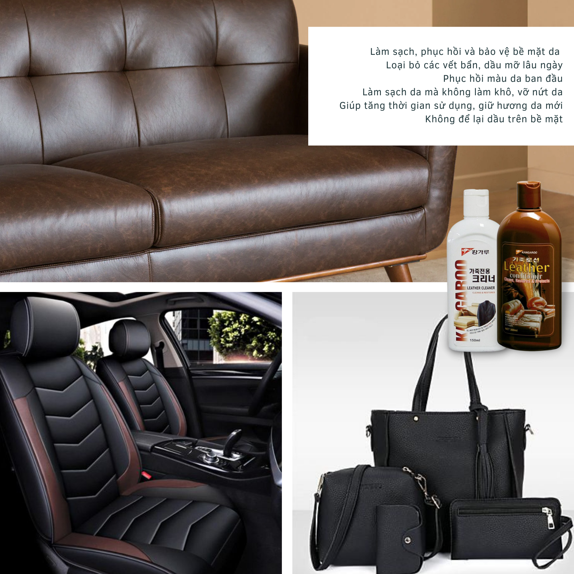 Thùng 20 Chai vệ sinh da Leather Cleaner Klink dành cho mọi loại da cao cấp giúp làm sạch da, không làm vỡ da, hương thơm dễ chịu