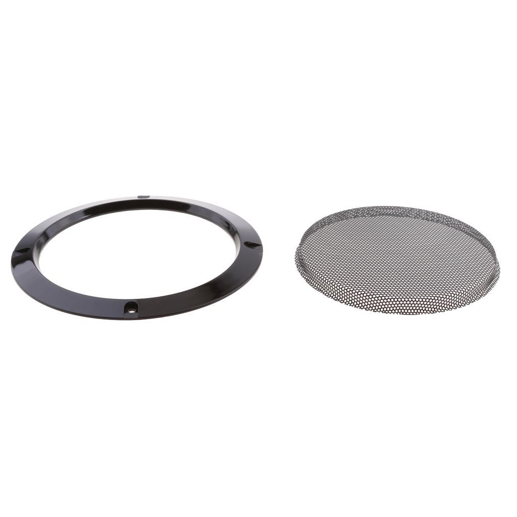 2Pieces 6.5 Inch Speaker Grills Cover Case with 8 pcs Screws for Speaker Mounting Home Audio DIY - 184mm Outer Diameter Black
