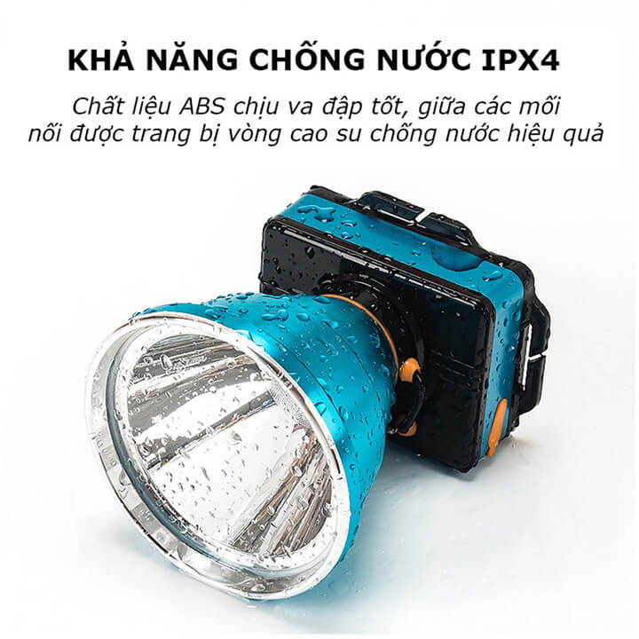 Đèn pin đội đầu siêu sáng chiếu xa 500m công suất 100W, pin trâu 8-10h, đèn pin đeo trán 1 bóng chống thấm nước SS-5578 100W