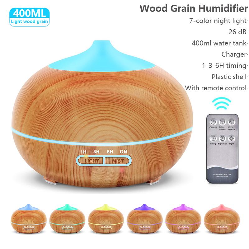 500Ml Thơm Khuếch Tán Tinh Dầu Siêu Âm Thanh Mát Sương Máy Tạo Độ Ẩm Không Khí 7 Đèn LED Đổi Màu Đèn Ngủ Mini Phun Sương Tạo Cho văn Phòng Nhà