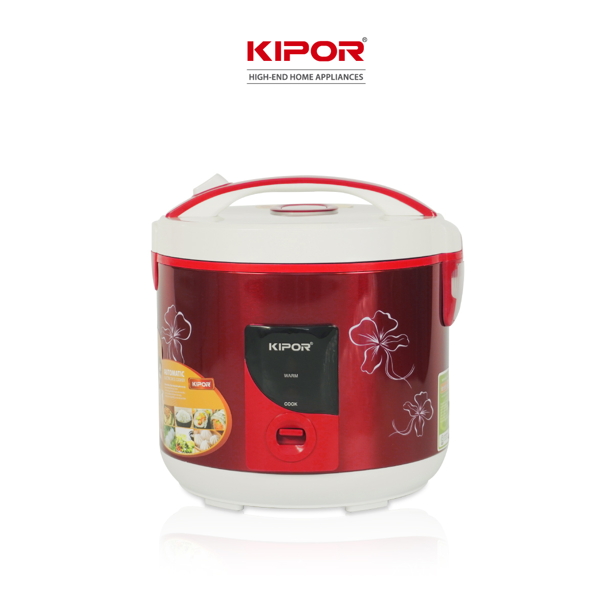 Nồi cơm điện KIPOR KP-25918 - 1.8L - Phủ chống dính HOÀNG KIM, Nồi cơm có tặng kèm vỉ hấp - phù hợp 4-6 người ăn - Hàng chính hãng