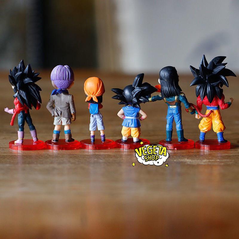 Mô hình Dragon Ball - Dragon Ball GT WCF - Mô hình Songoku Pan Vegeta SSJ4 Trunks Super Android 17 Goku SSJ4 - Cao 8cm