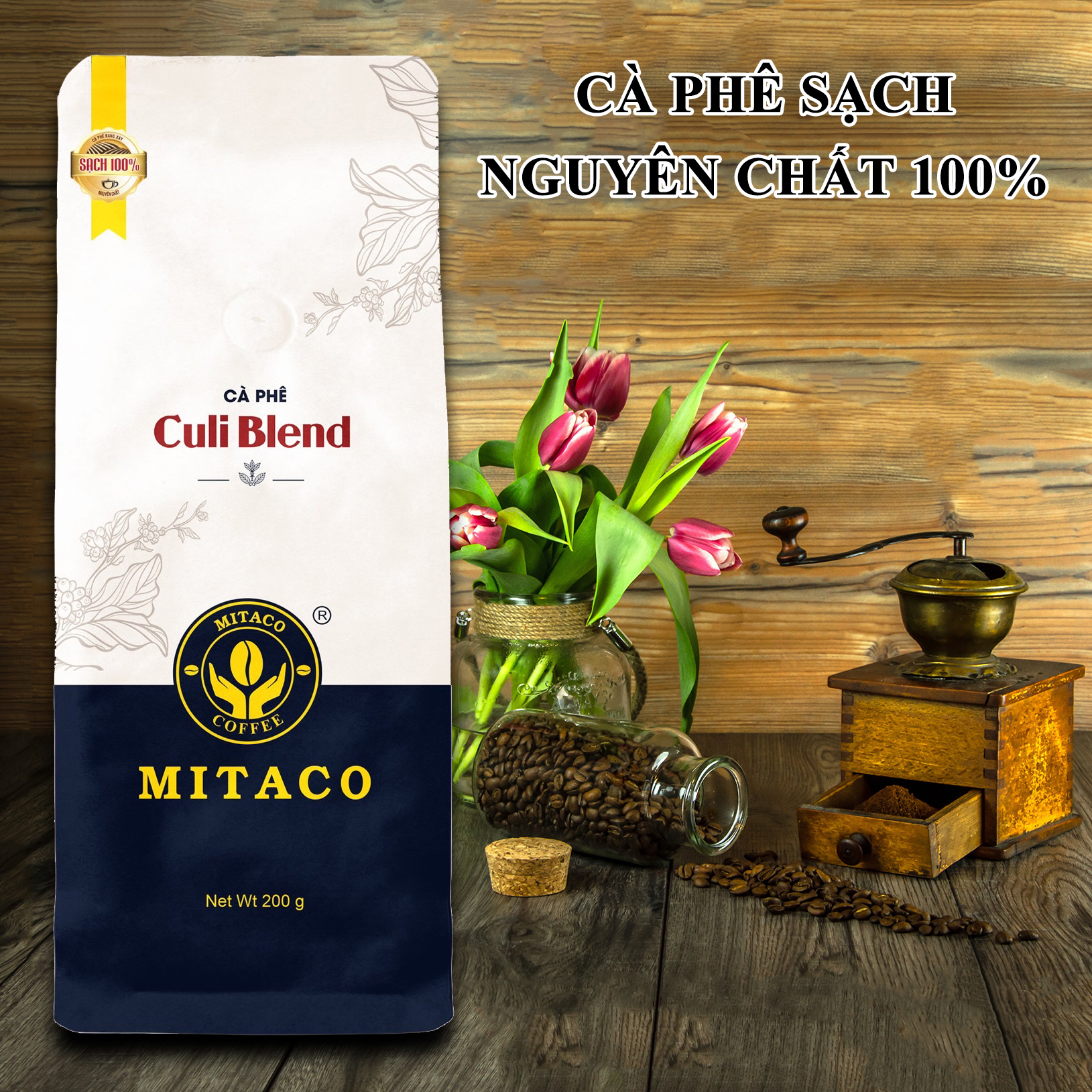 Cà Phê Culi Blend Nguyên Chất MITACO COFFEE (Gói 200g)