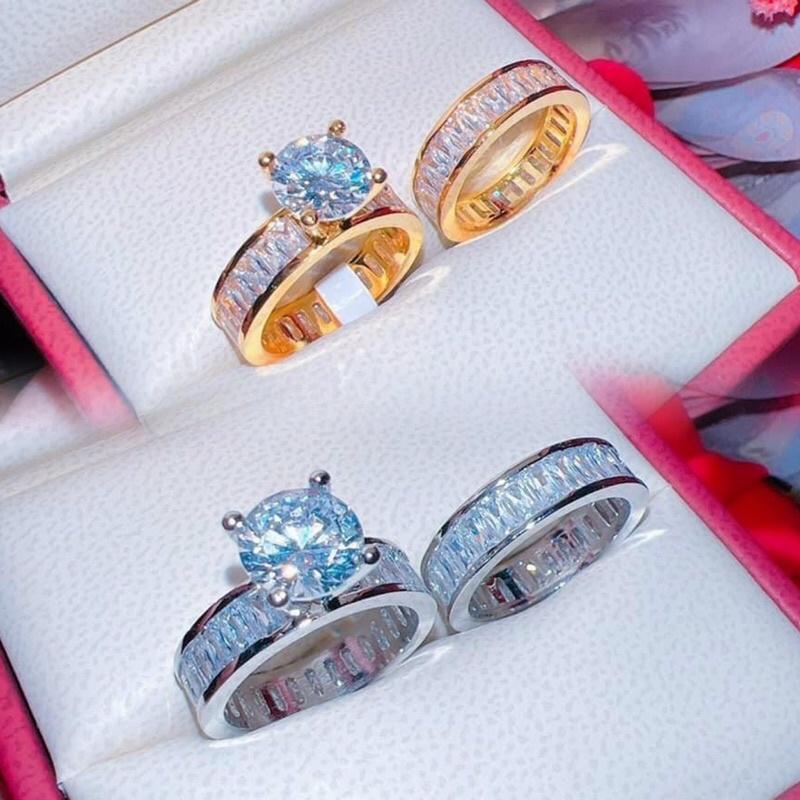 Nhẫn full đá bagguet mịn không cộm tay siêu sáng Kami