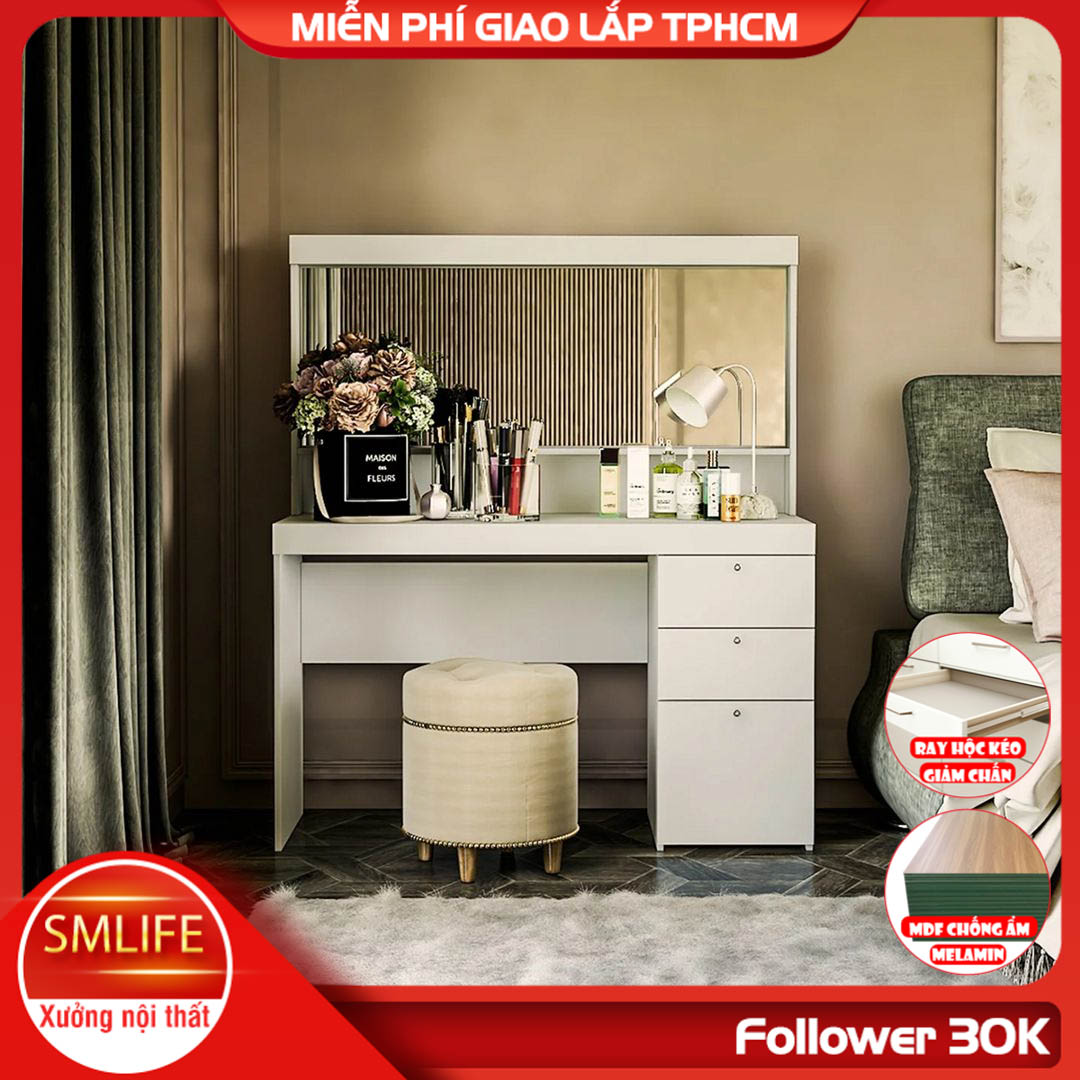 Bàn phấn cá nhân bàn trang điểm bằng gỗ SMLIFE Magma