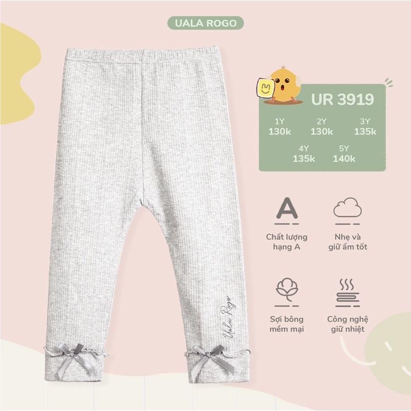 Quần Legging Cho Bé Gái Cotton Tăm Ualarogo