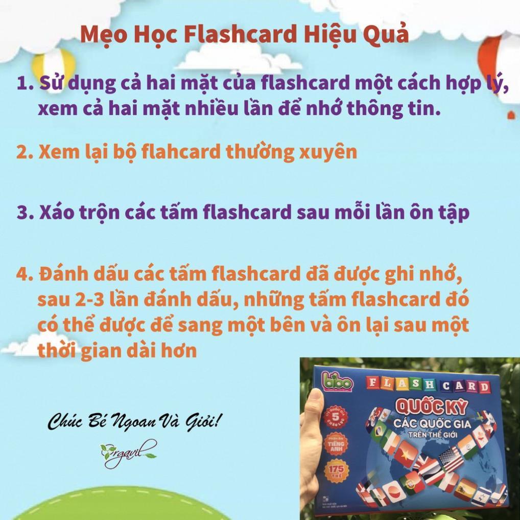 Flashcard Giới Thiệu Cờ Các Nước Trên Thế Giới, 175 Quốc Gia, Thủ Đô - Flashcard Tiếng Anh, Tiếng Việt Cho Bé - Orgavil