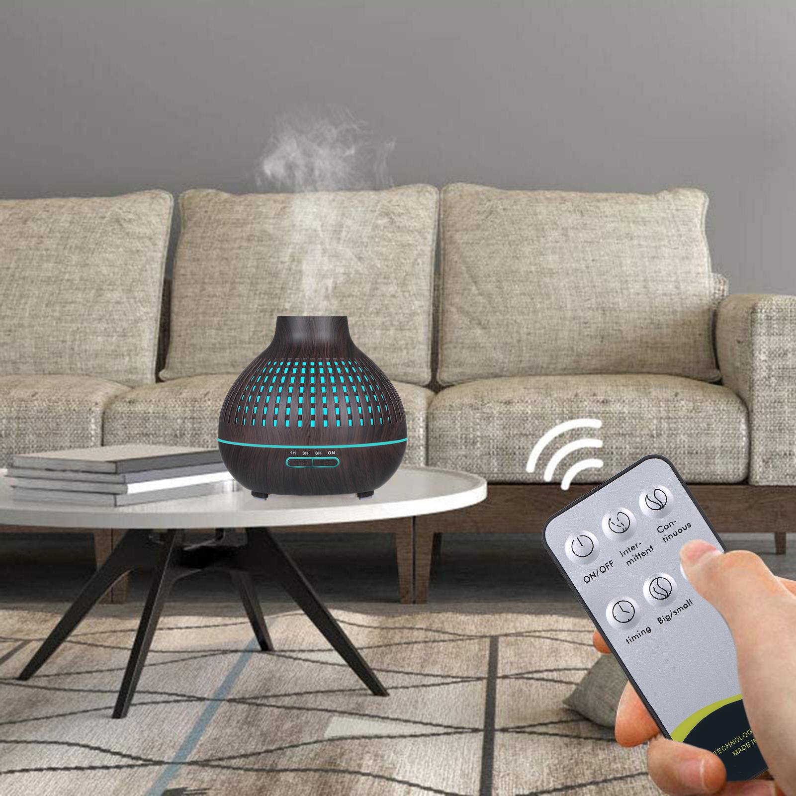 Máy Làm Ẩm Không Khí Âm Thanh Bằng Sóng Siêu Âm Với Bộ Điều Khiển Từ Xa 7 Đèn Đầy Màu Sắc 400Ml