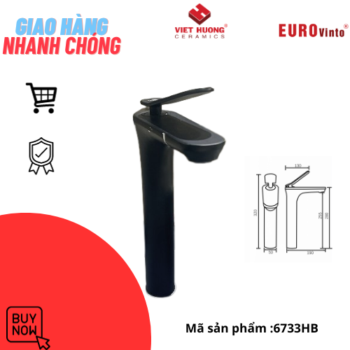VÒI LAVABO ĐỒNG THAU NÓNG LẠNH EUROVINTO CAO CẤP MÃ 6733HB