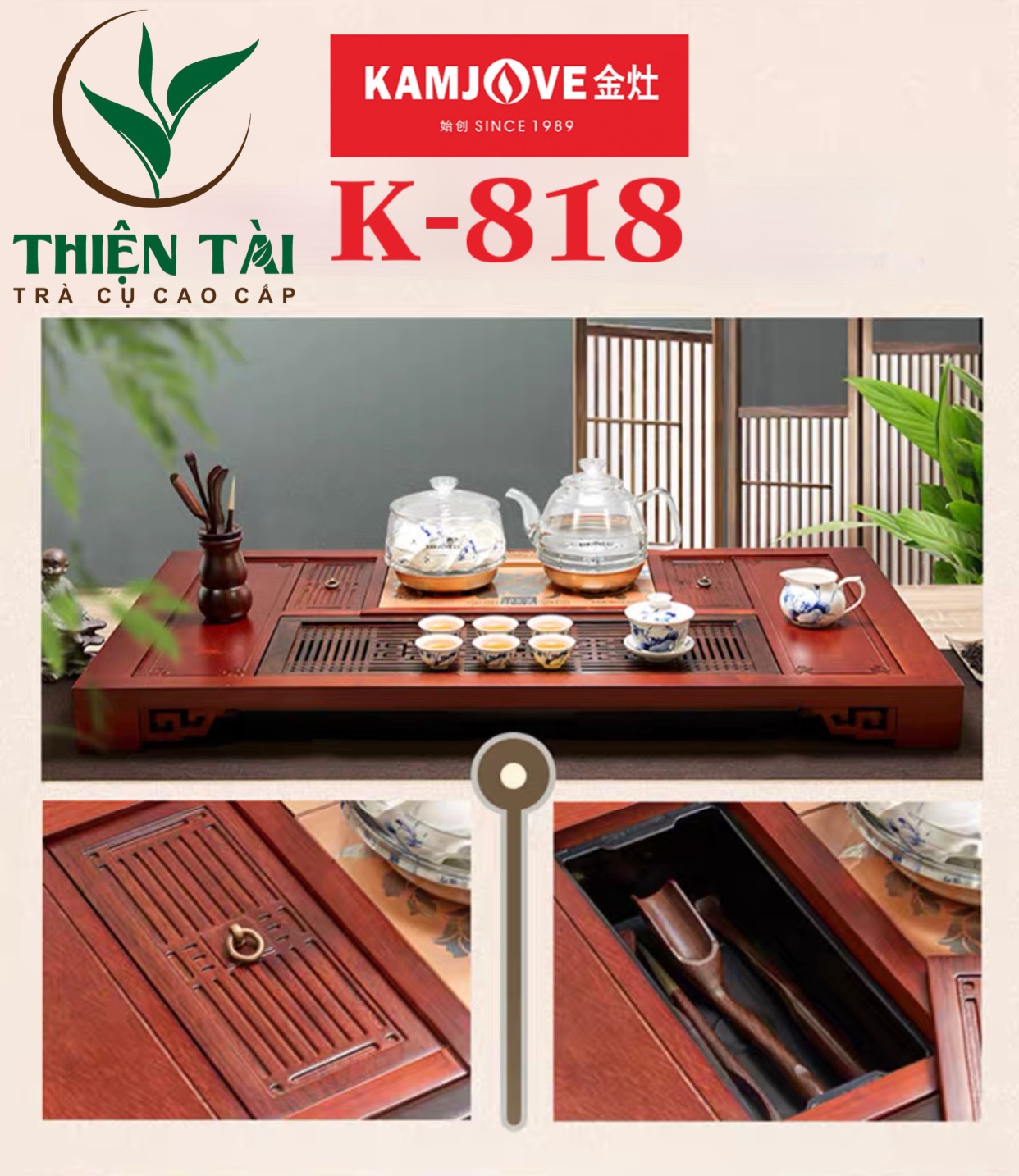 Bộ Bàn Trà Ấm Điện K-818