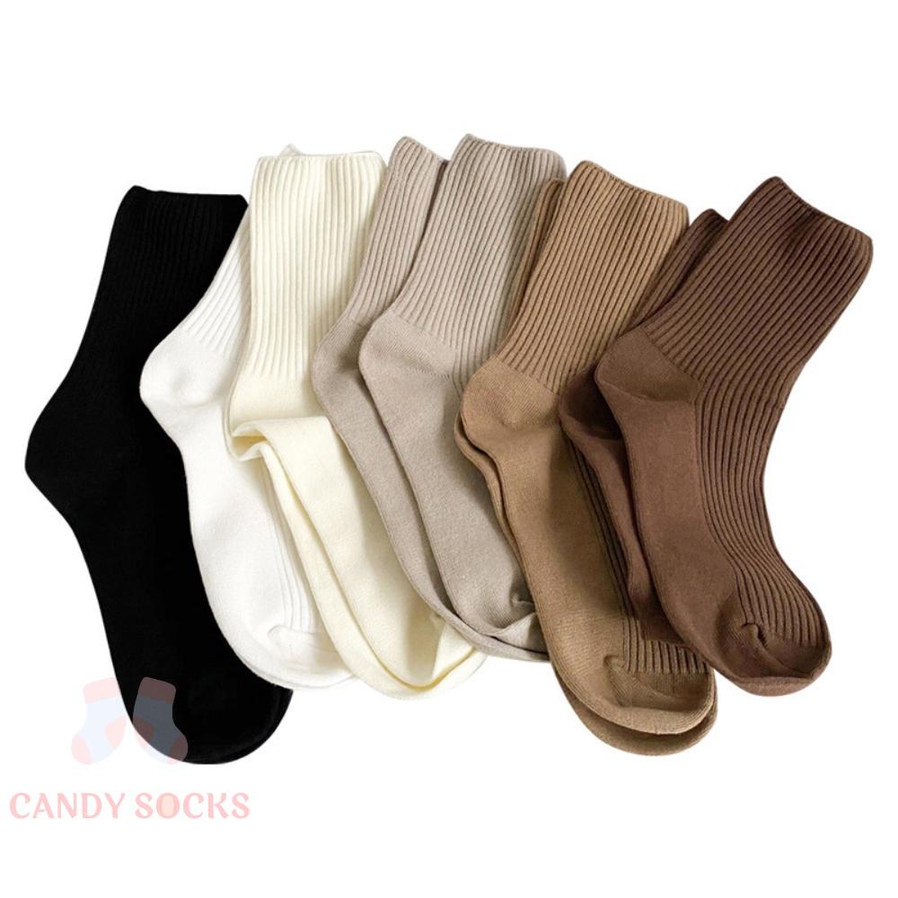 Tất nữ vớ nữ cổ trung, Set 5 đôi tất nữ phong cách Hàn Quốc, co dãn 4 chiều, chất liệu cotton Hàn cao cấp TN-179