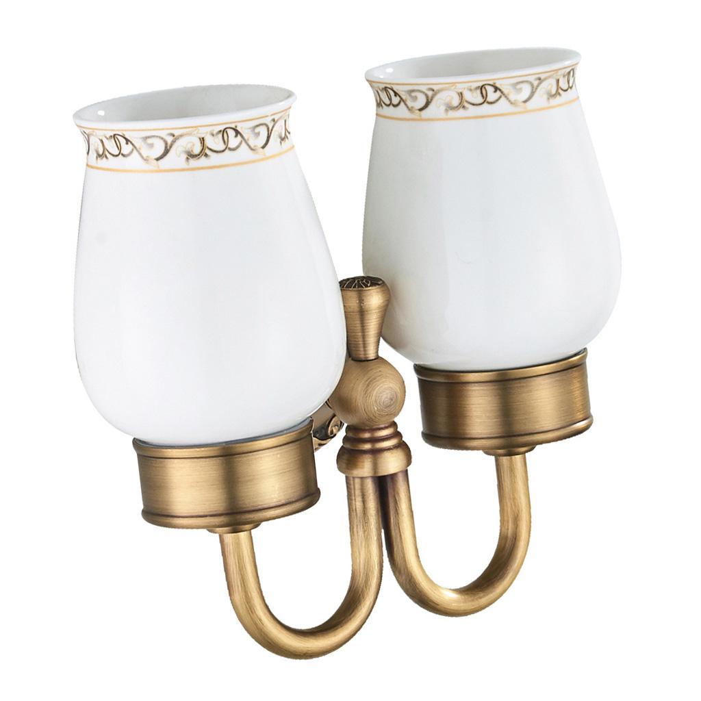 Brass Toothbrush Tumbler Holder with