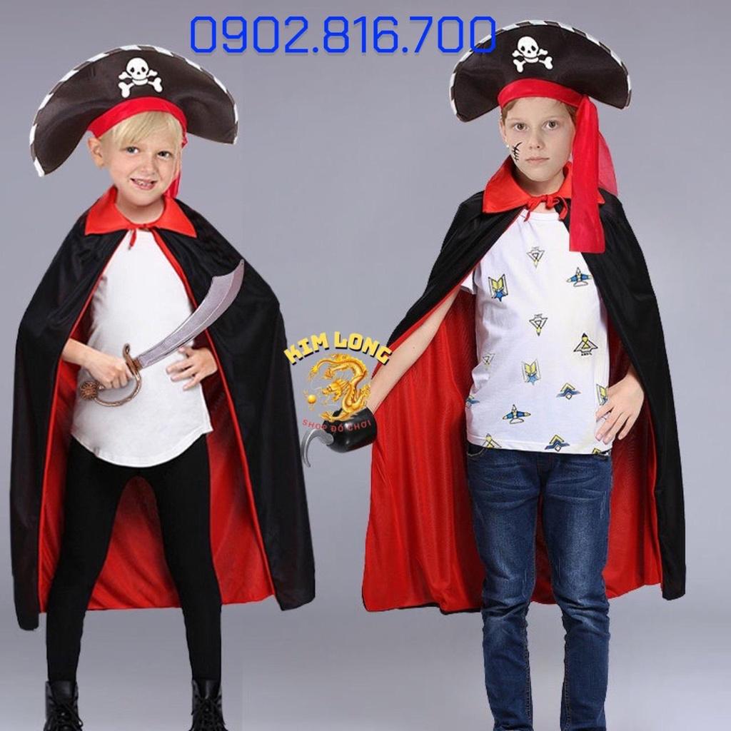 Set Áo Choàng và nón trang phục CƯỚP BIỂN hoá trang cho bé và người lớn lễ hội Halloween